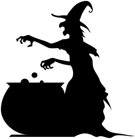 The Spellbinding World of Black and White Witch Clip Art